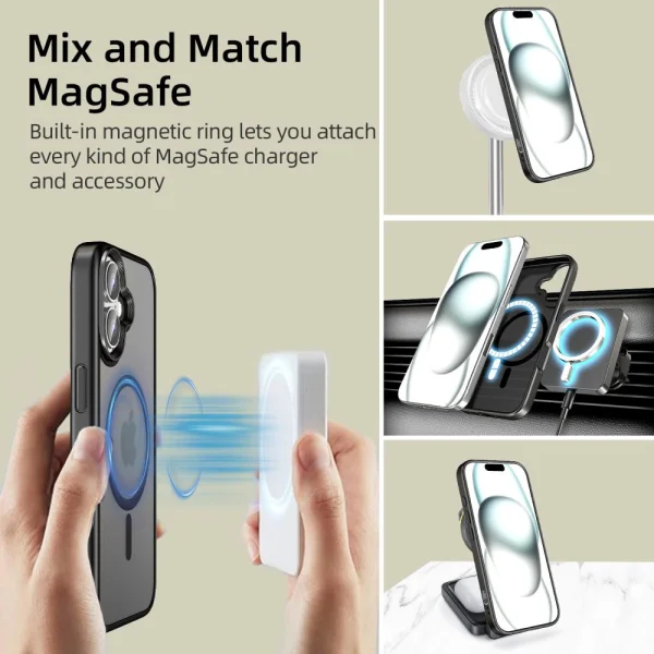 Shockproof case TECH-PROTECT Magmat MagSafe for iPhone 16 Plus, Black 4
