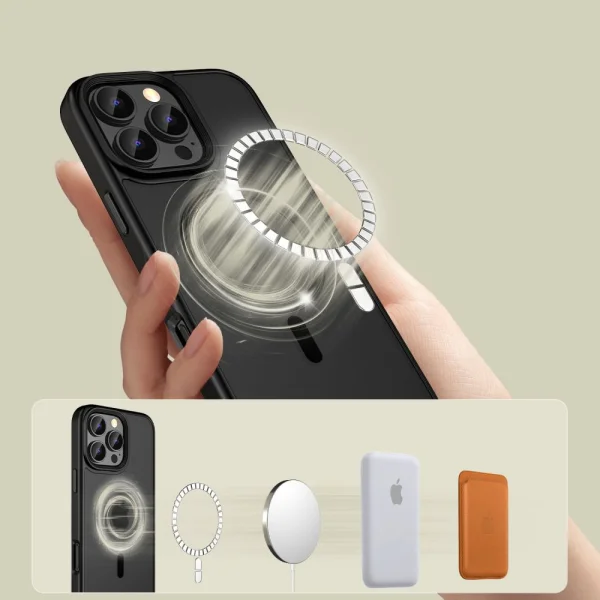 Удароустойчив калъф TECH-PROTECT Magmat MagSafe за iPhone 16 Pro, Черен 3