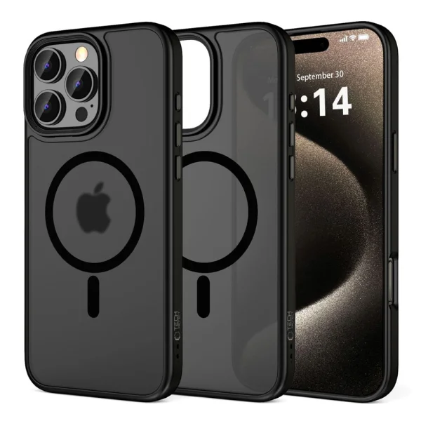 Удароустойчив калъф TECH-PROTECT Magmat MagSafe за iPhone 16 Pro, Черен 1