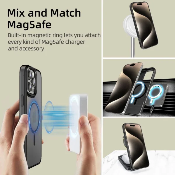 Удароустойчив калъф TECH-PROTECT Magmat MagSafe за iPhone 16 Pro Max, Черен 4