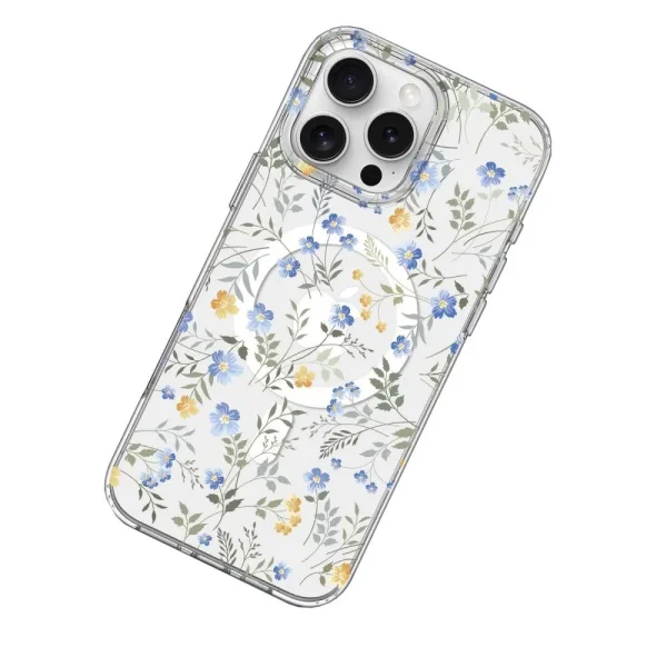 Shockproof case Tech-Protect Magmood MagSafe for iPhone 16 Pro Max, Flowers 3