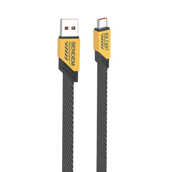 Кабел SENDEM M83T USB-A към USB-C, 200W, 1m, Жълт 1