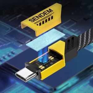 Кабел SENDEM M83T USB-A към USB-C, 200W, 1m, Жълт 3
