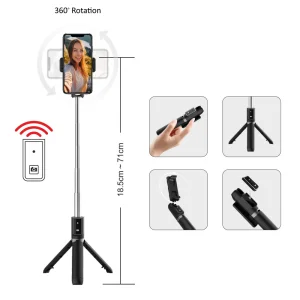 Селфи стик с трипод Blavec Coco P04, remote control 0.7 m, SSCP04-TRB07, Черен 3