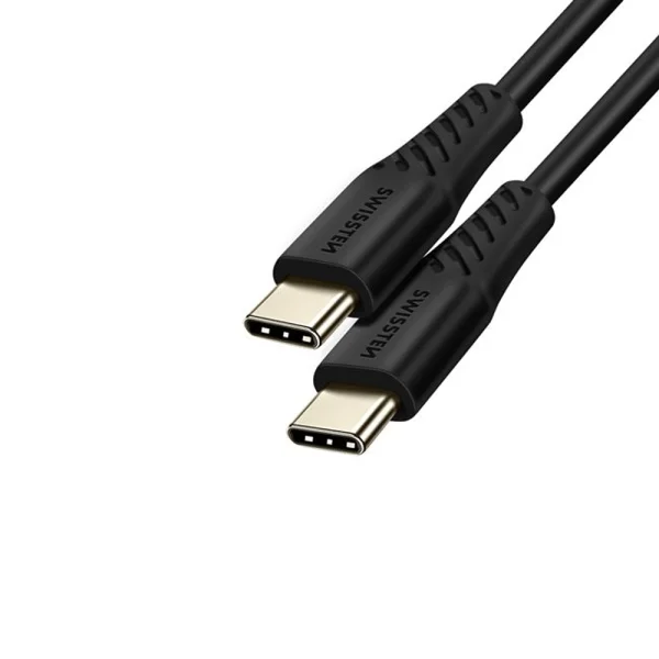 Кабел SWISSTEN USB-C - USB-C, Power Delivery, 5A, 100W, 2.5m, Черен 2