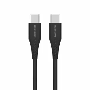 Кабел SWISSTEN USB-C - USB-C, Power Delivery, 5A, 100W, 2.5m, Черен