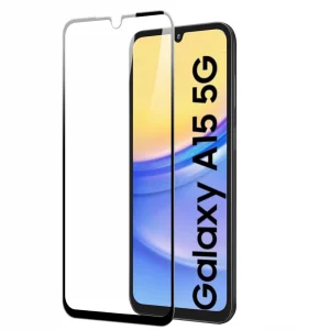Стъклен Протектор 5D Full Glue за Samsung Galaxy A15, Черен