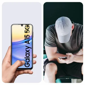 Glass Screen Protector 5D Full Glue for Samsung Galaxy A15, Black 3