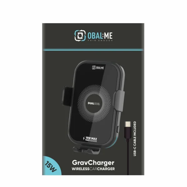 Стойка за кола OBAL-ME GravCharger Wireless Car 15W, Черен 5