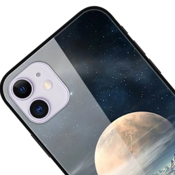 Стъклен Гръб Glass за iPhone 12 Pro / iPhone 12, Бяла планета 2