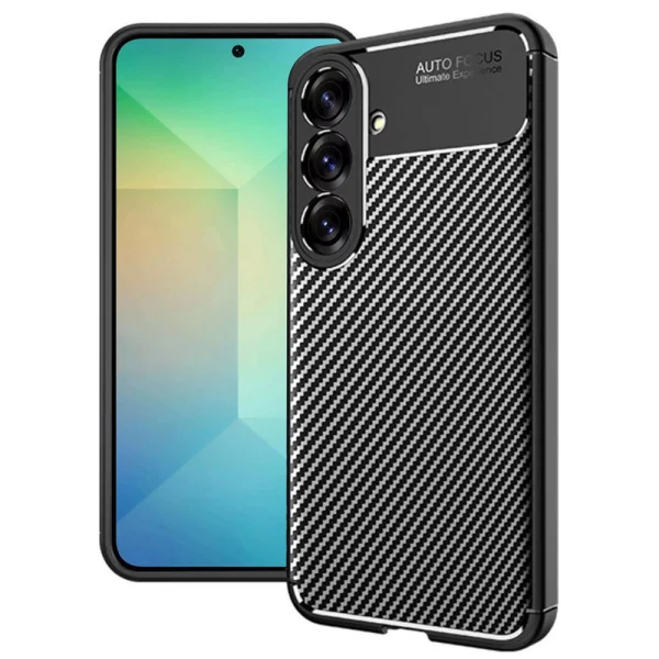 Силиконов Калъф Techsuit Carbon Fibre Brushed за Samsung Galaxy S25, Черен 1
