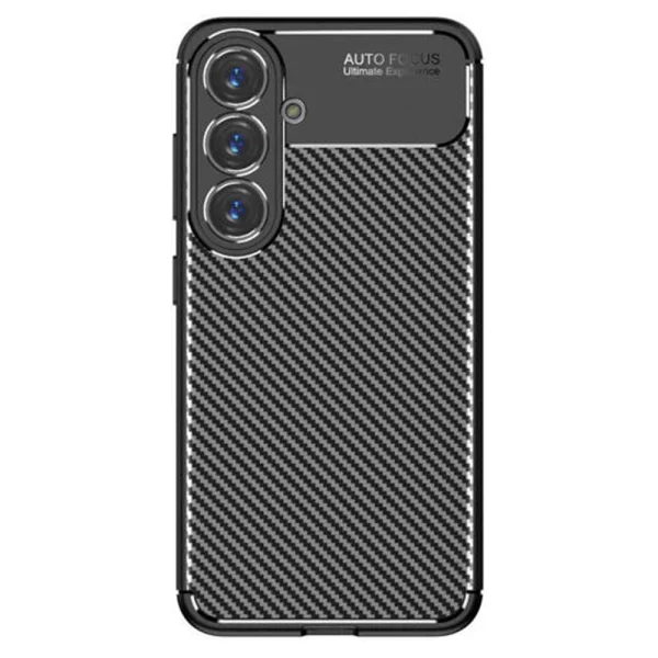 Силиконов Калъф Techsuit Carbon Fibre Brushed за Samsung Galaxy S25, Черен 2