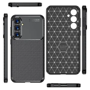 Силиконов Калъф Techsuit Carbon Fibre Brushed за Samsung Galaxy S25, Черен 4