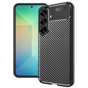 Силиконов Калъф Techsuit Carbon Fibre Brushed за Samsung Galaxy S25, Черен