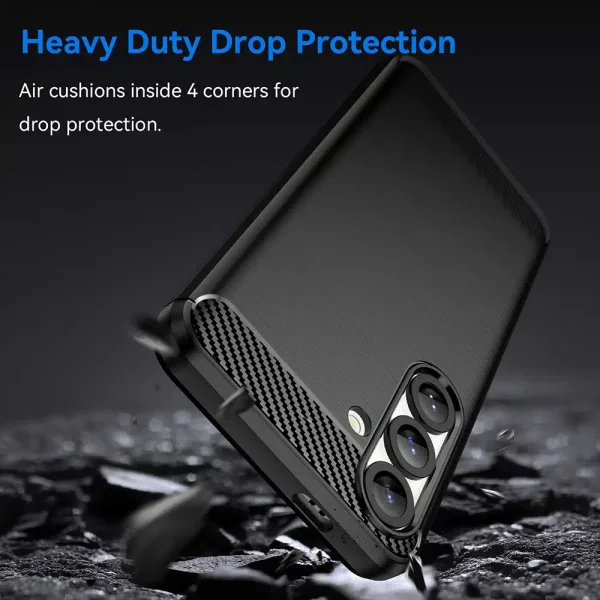 Силиконов Калъф Techsuit Carbon Fibre Brushed за Samsung Galaxy S25, Черен 4