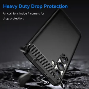 Силиконов Калъф Techsuit Carbon Fibre Brushed за Samsung Galaxy S25, Черен 4