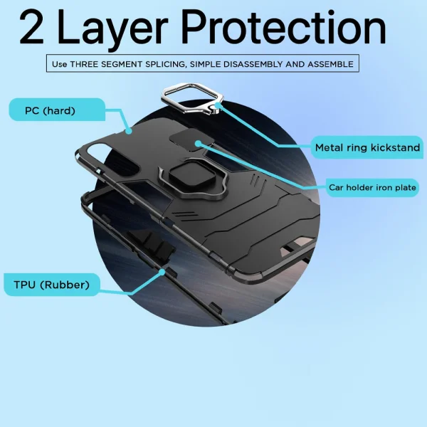 Удароустойчив калъф Techsuit CamShield за Samsung Galaxy S25, Черен 3