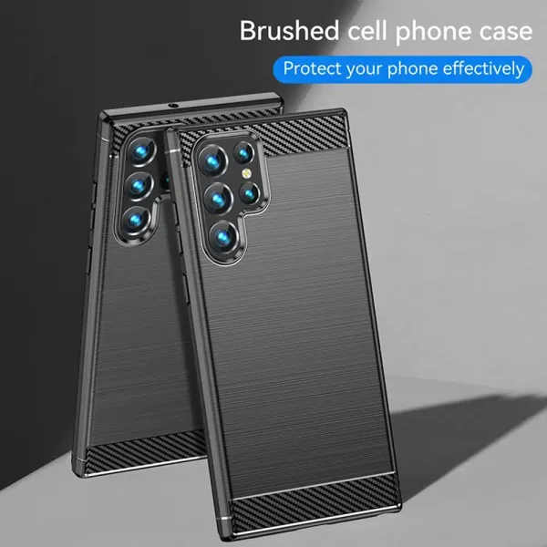 Силиконов Калъф Techsuit Carbon Fibre Brushed за Samsung Galaxy S25 Ultra, Черен 5
