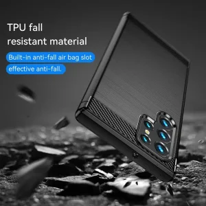 Силиконов Калъф Techsuit Carbon Fibre Brushed за Samsung Galaxy S25 Ultra, Черен 3