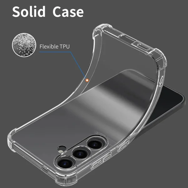 Anti Shock silicone case for Samsung Galaxy A55 5G, Transparent 3