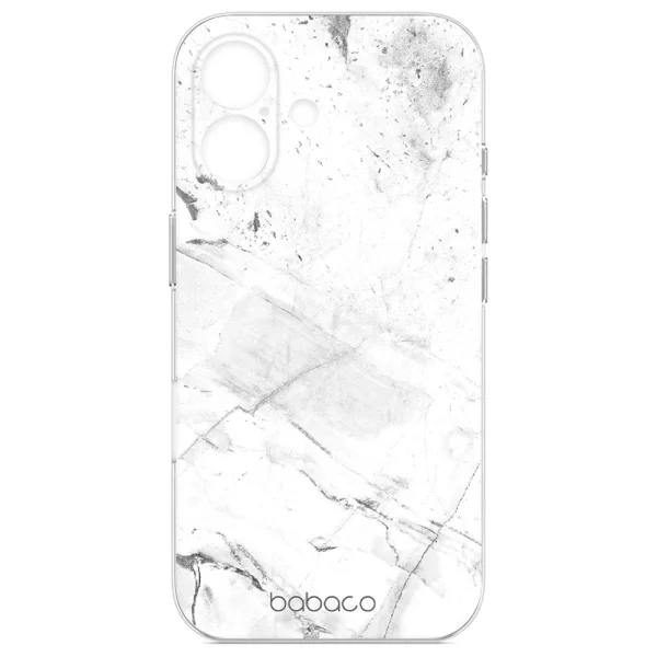 Abstract case for iPhone 16, White Marble 2
