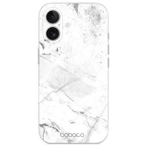 Калъф Abstract за iPhone 16, Бял мрамор