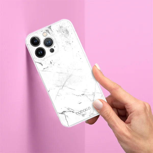 Калъф Abstract за iPhone 16 Pro, Бял мрамор 2