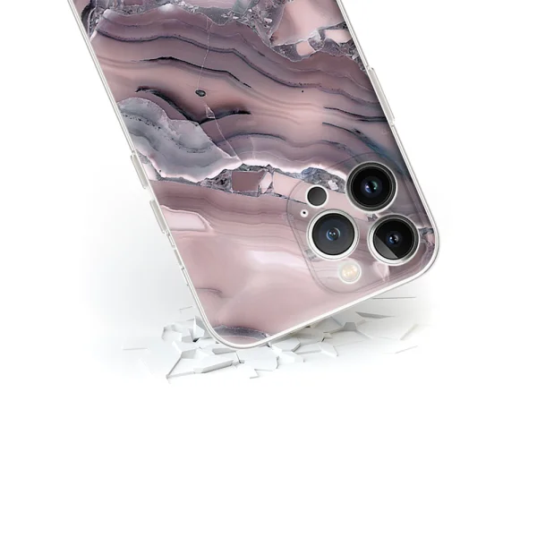 Abstract case for iPhone 16 Pro, Pink Marble 2