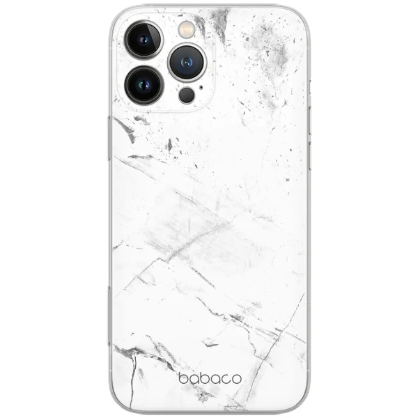 Abstract case for iPhone 16 Pro Max, White Marble 1