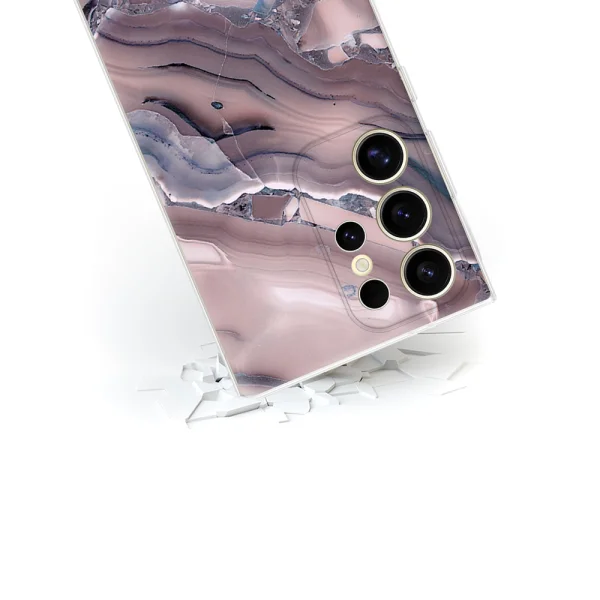Калъф Abstract за Samsung Galaxy S25 Ultra, Розов мрамор 2