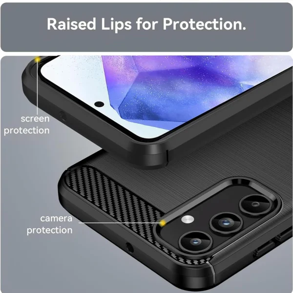 Силиконов Калъф Techsuit Carbon Fibre Brushed за Samsung Galaxy A55 5G, Черен 2