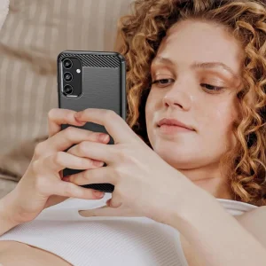 Силиконов Калъф Techsuit Carbon Fibre Brushed за Samsung Galaxy A55 5G, Черен 4