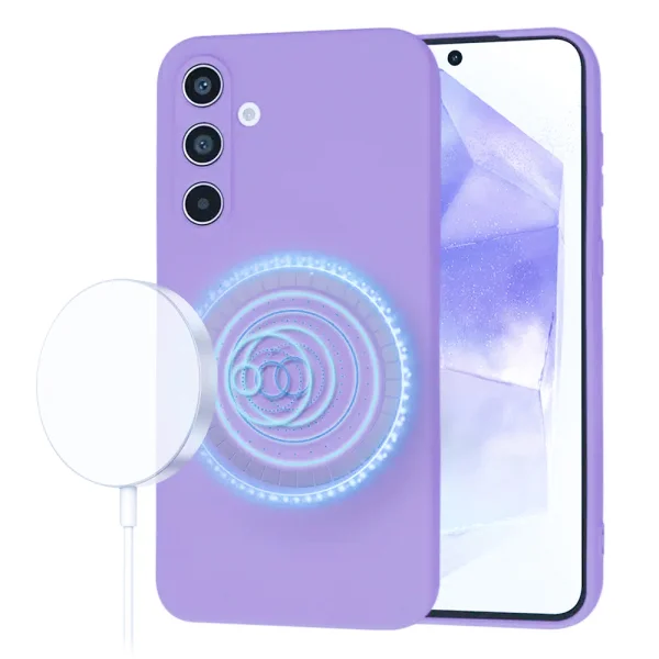 Techsuit SoftFlex MagSafe silicone case for Samsung Galaxy A55 5G, Light Purple 3