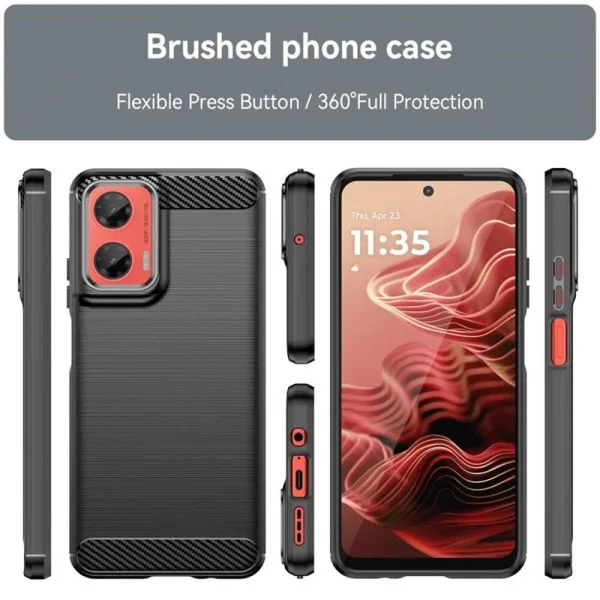 Силиконов Калъф Techsuit Carbon Fibre Brushed за Motorola Moto G35, Черен 2