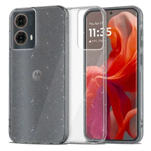 Силиконов калъф Techsuit SparkleSkin за Motorola Moto G35, Прозрачен
