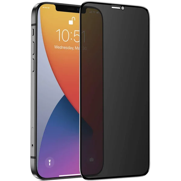 Glass protector 5D Privacy Full Glue for iPhone 12 / iPhone 12 Pro, Black 1