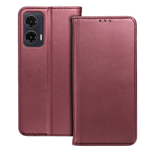 Калъф Тефтер Magnetic за Motorola G35 5G, Бургунди 1