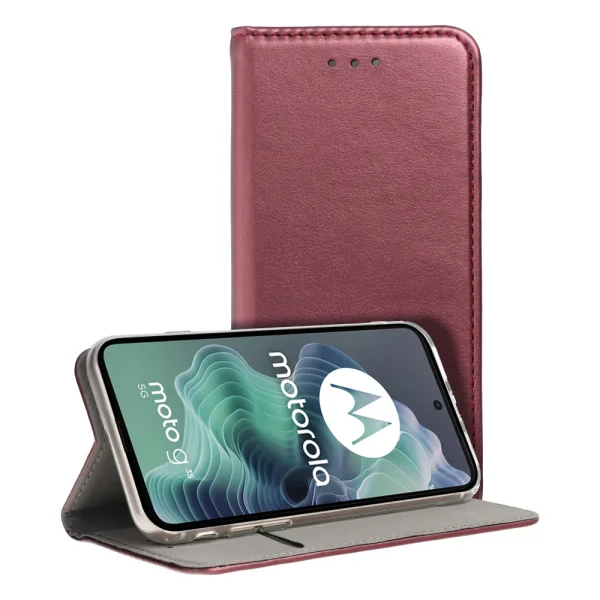 Калъф Тефтер Magnetic за Motorola G35 5G, Бургунди 2