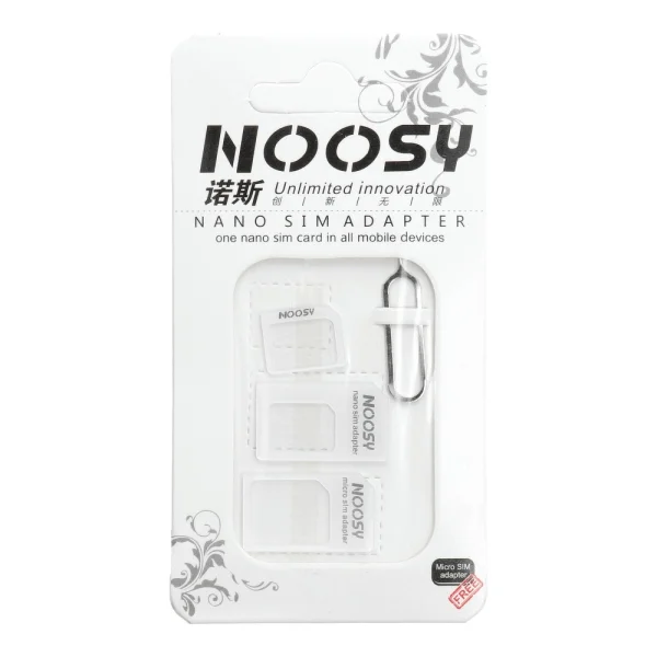 Преходници 4 in 1 Nano SIM to Micro SIM / Standard SIM Card Adapter and Eject Pin for iPhone 5 4S 4 iPad, Бял 2