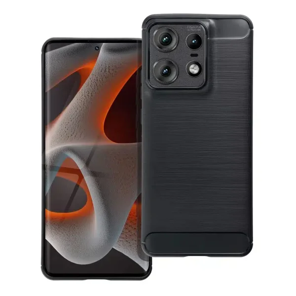 Carbon Silicone Case for Motorola Edge 50 Pro 5G, Black 1
