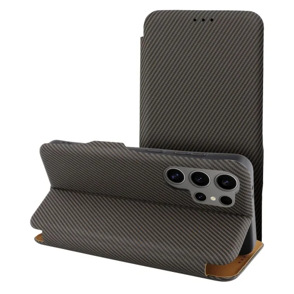 Folio Side Magnet Wallet Case for Samsung Galaxy S25 Ultra, Brown 2