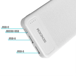 Универсална външна батерия Sendem PK91, 10 000mAh, Бял 4