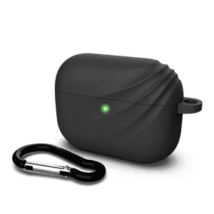 Силиконов Калъф Wave  за слушалки Airpods 4, Черен