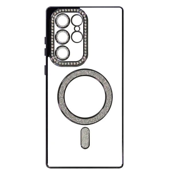 Силиконов калъф Bling MagSF за Samsung Galaxy S22 Ultra, Черен 2