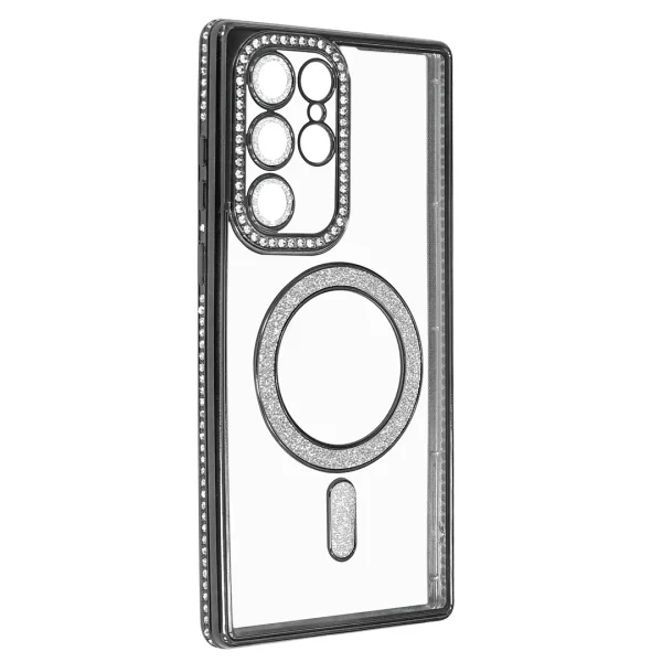 Силиконов калъф Bling MagSF за Samsung Galaxy S22 Ultra, Черен 1