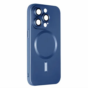 Силиконов калъф MagSF Full Color за iPhone 15 Pro, Тъмно син