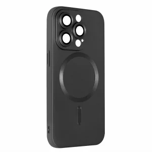 Силиконов калъф MagSF Full Color за iPhone 15 Pro Max, Черен