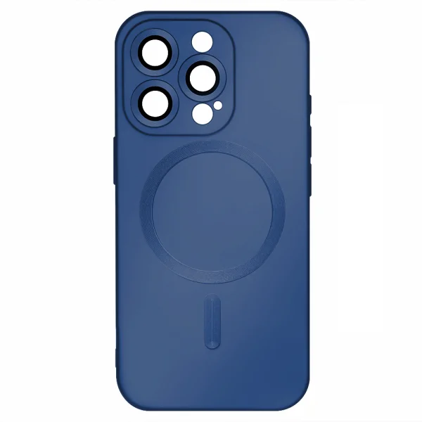 MagSF Full Color Silicone Case for iPhone 15 Pro Max, Dark Blue 4
