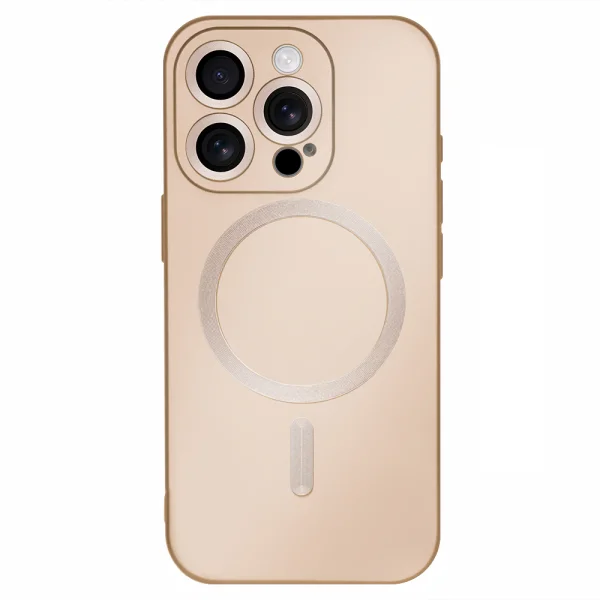 Силиконов калъф MagSF Full Color за iPhone 15 Pro Max, Златист 3
