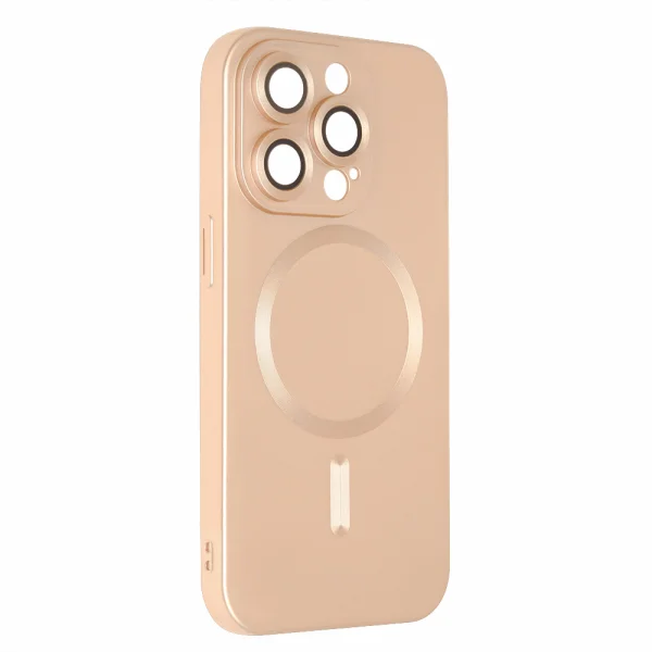 Силиконов калъф MagSF Full Color за iPhone 15 Pro Max, Златист 1